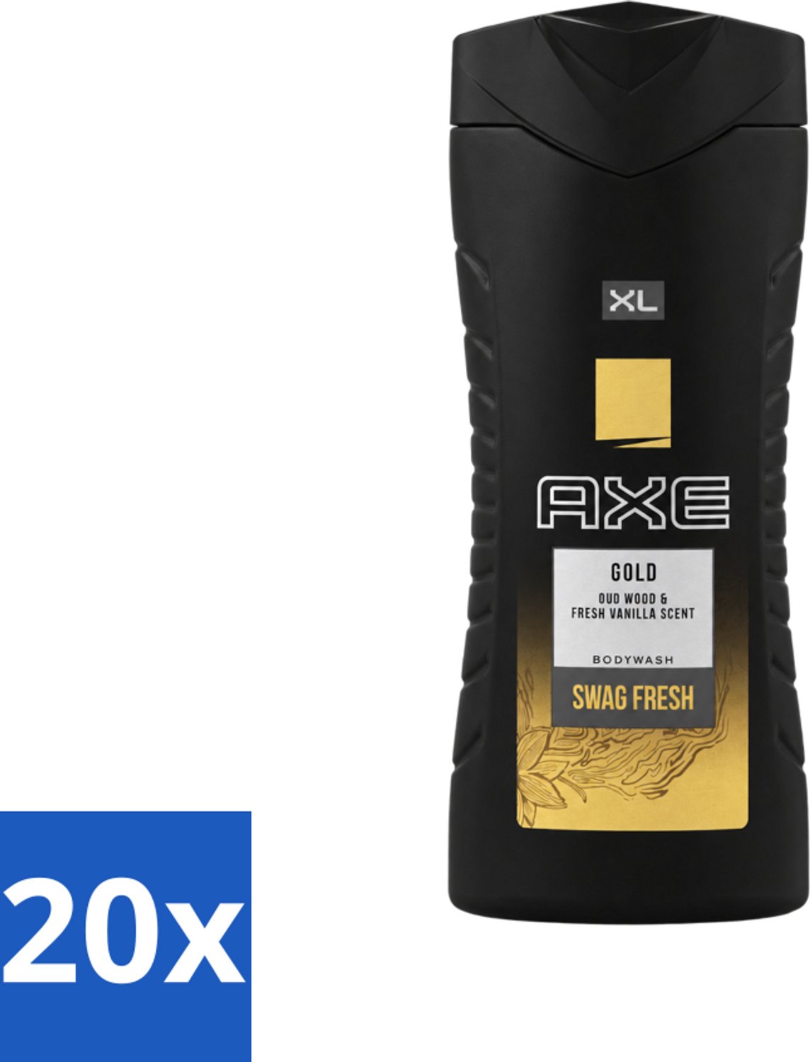 20 x Axe XL - Douchegel - Gold - Oud Wood & Fresh Vanilla - Swag Fresh - 400 ml - Voordeelverpakking - 20 stuks