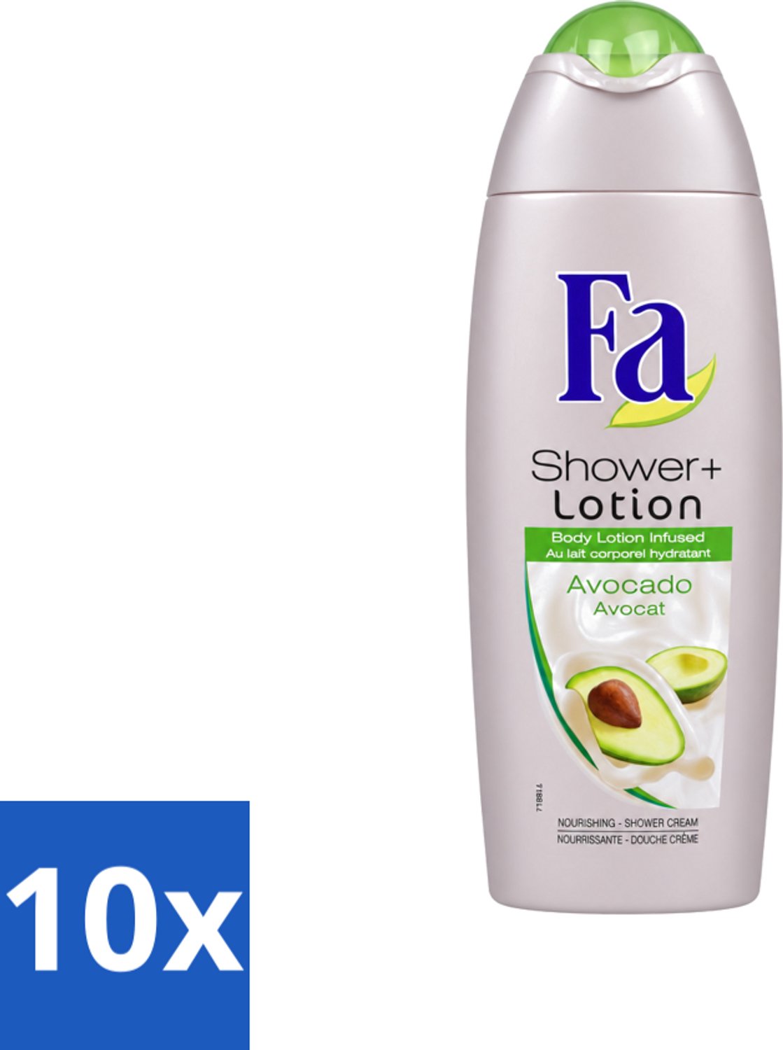 10 x Fa - Douchecrème Met Lotion - Avocado - 250 ml - Voordeelverpakking - 10 stuks
