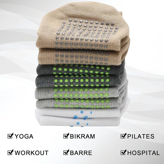 3 Paar Antislip Sokken Dames - Yoga, Pilates, Thuis & Ziekenhuis — afbeelding 4