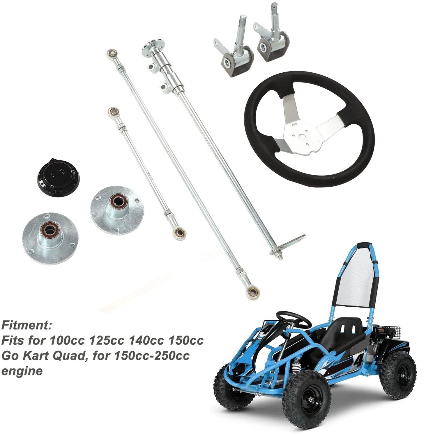 Stuurwielset 300 Mm - Solide Stuurinrichting - Duurzaam - Verbeterde Stuurprestaties - Vervanging voor Stuurcomponenten - Professionele Installatie Aanbevolen