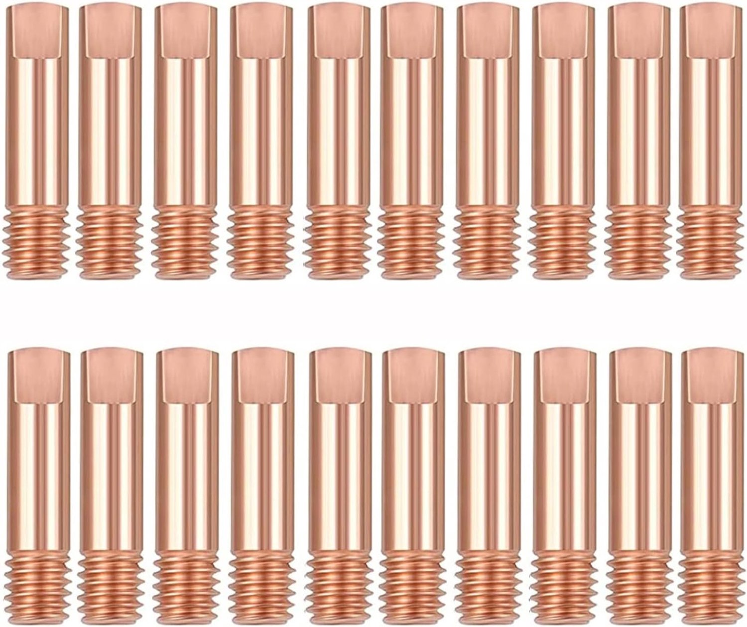 20 stuks MB15 15AK stroommondstukken lascontactpunt 0,6 mm 0,8 mm 1,0 mm 1,2 mm M6x24 mm koperen stroommondstuk contactpunten laspunten voor 15AK MIG/MAG lasbranders accessoires slijtagedelen (1,2 mm)