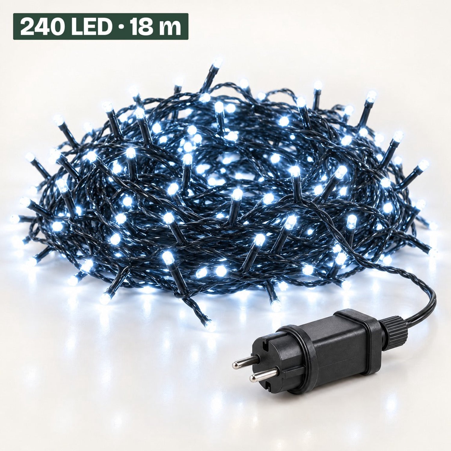 Levano Kerstverlichting Buiten 240 LED 18 m Koud Wit - Lichtsnoer voor Binnen en Buiten - Kerstlampjes met Stekker - Kerstboomverlichting - Lichtslinger - Kerstlichtjes - Lichtketting - Kerstversiering - Timer - Lichtfuncties - Geheugen