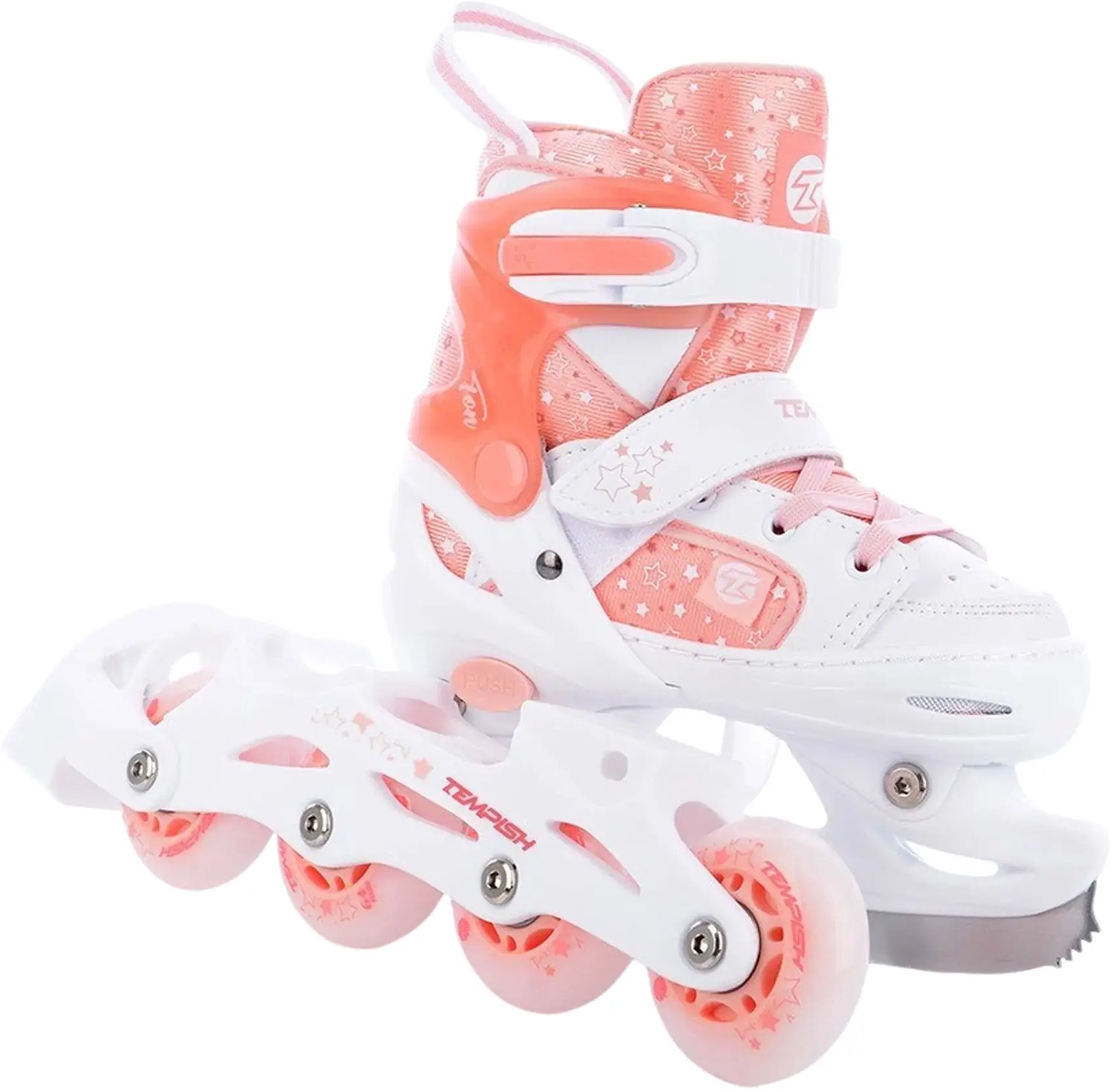 LED verstelbare rolschaatsen voor meisjes Tempish RS TON Duo Roze