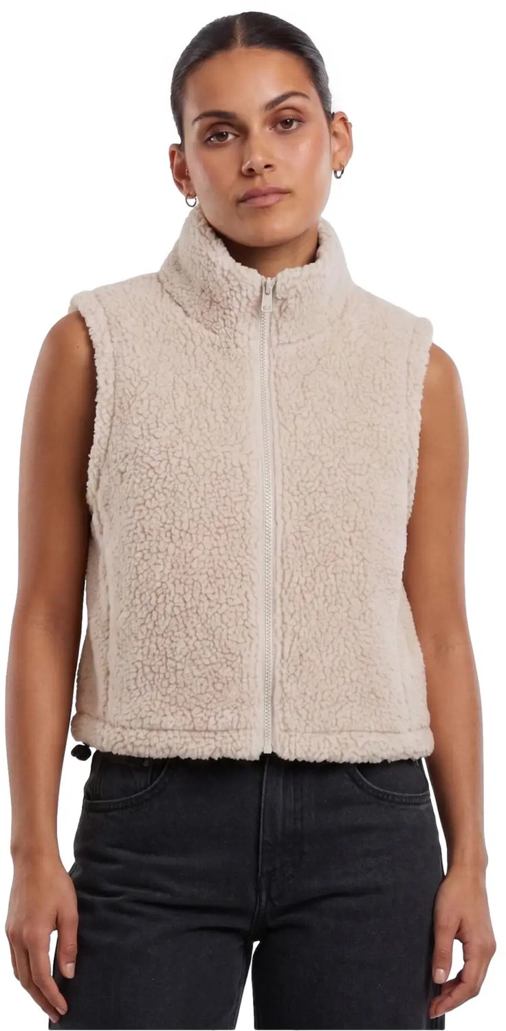 Mouwloze fleece voor dames Urban Classics Sherpa Whitesand