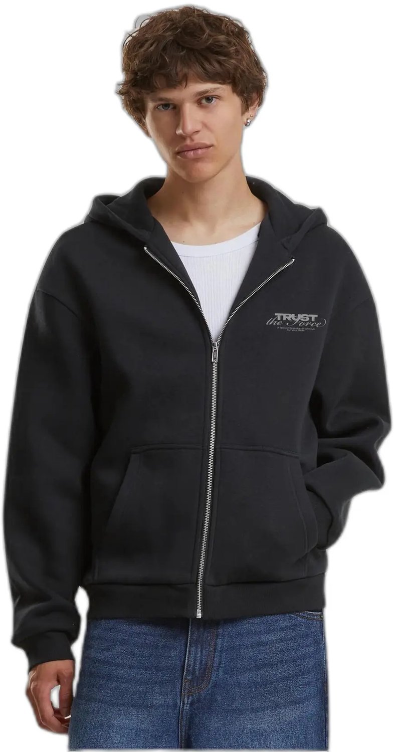 Hooded sweatshirt met rits Mister Tee Trust The Force Zwart