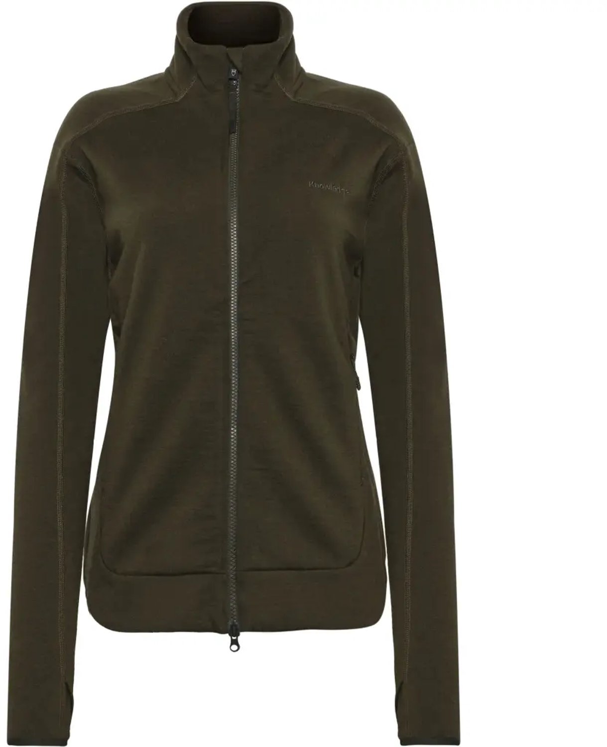 Damesfleece met rits KnowledgeCotton Apparel Dynamic Forrest Nacht
