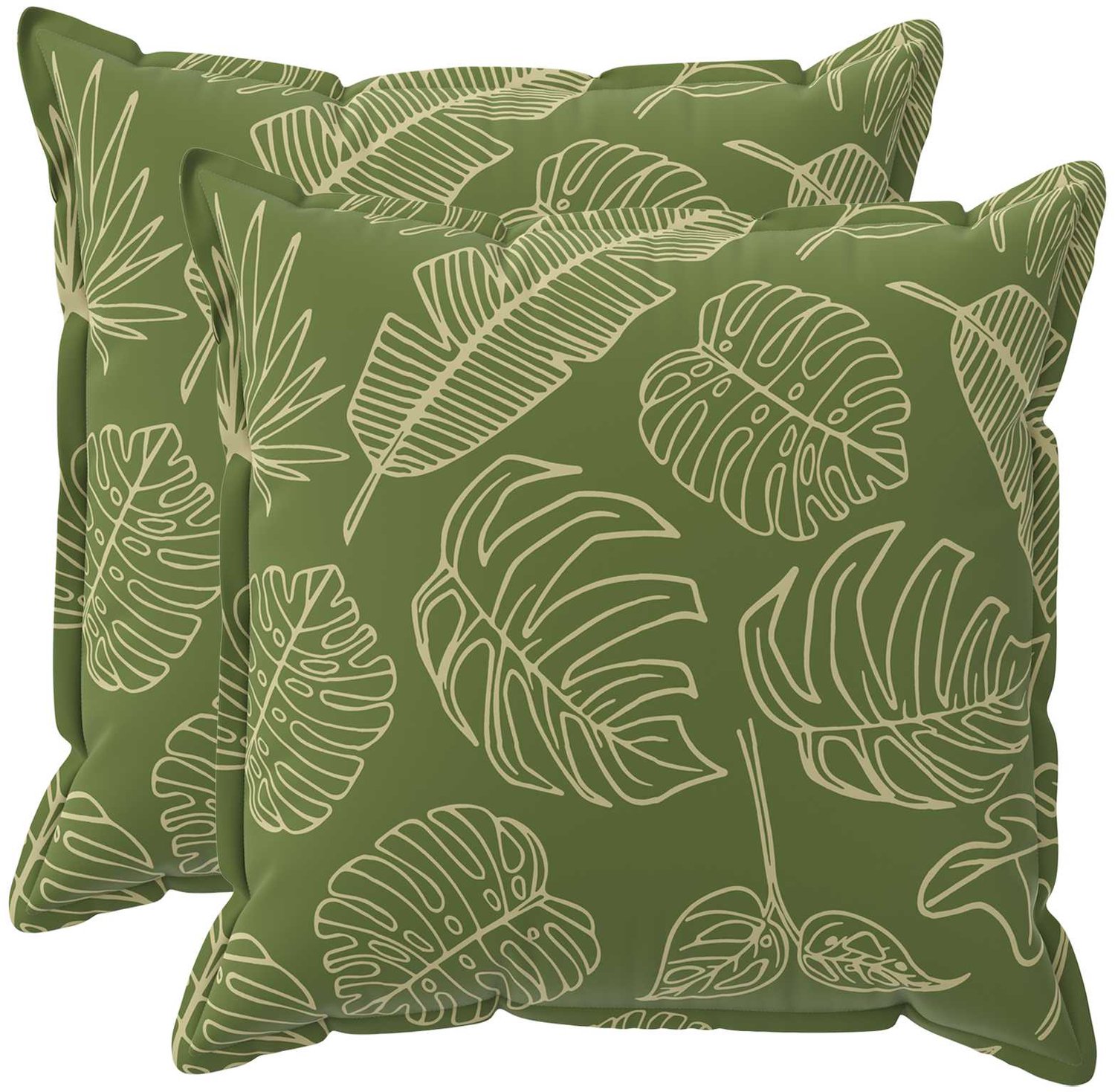 vidaXL Dekenkussen - 2 - st - HOUTEN - Blad - Design - 60 - x - 60 - cm - Polyester Bladontwerp