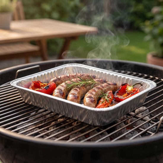 Grote Aluminium Grillschalen - 2200 ml - 32,5 x 26,2 x 4 cm - Wegwerp Schalen voor Barbecue en Catering - Perfect voor Feestjes — afbeelding 3
