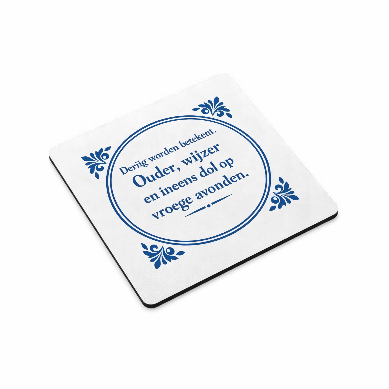 Mr Cadeautjes MDF magnetische fotolijst vierkant 9,5 - design Klassieke tegelvorm met speelse, brutale quote rond een nieu | cadeau Wit
