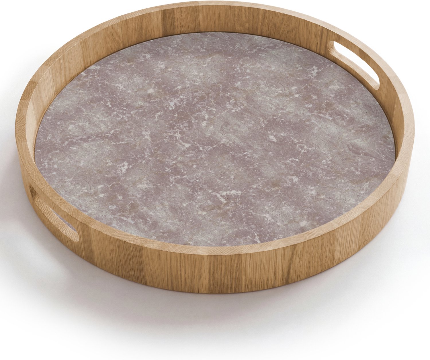Dienblad rond 40x40 cm - Schootdienblad hout - Marmer - Patroon - Mauve - Borrelplank rechthoek - Plateau houten dienbladen