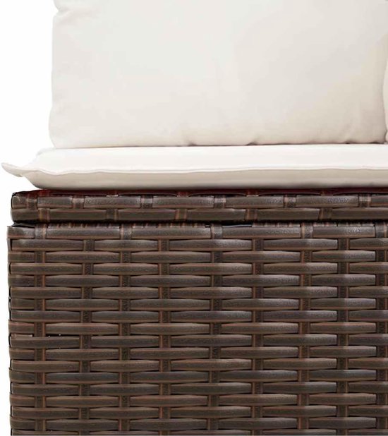Poly rattan waterdichte opbergtas loungeset bruin 2 delig — afbeelding 4