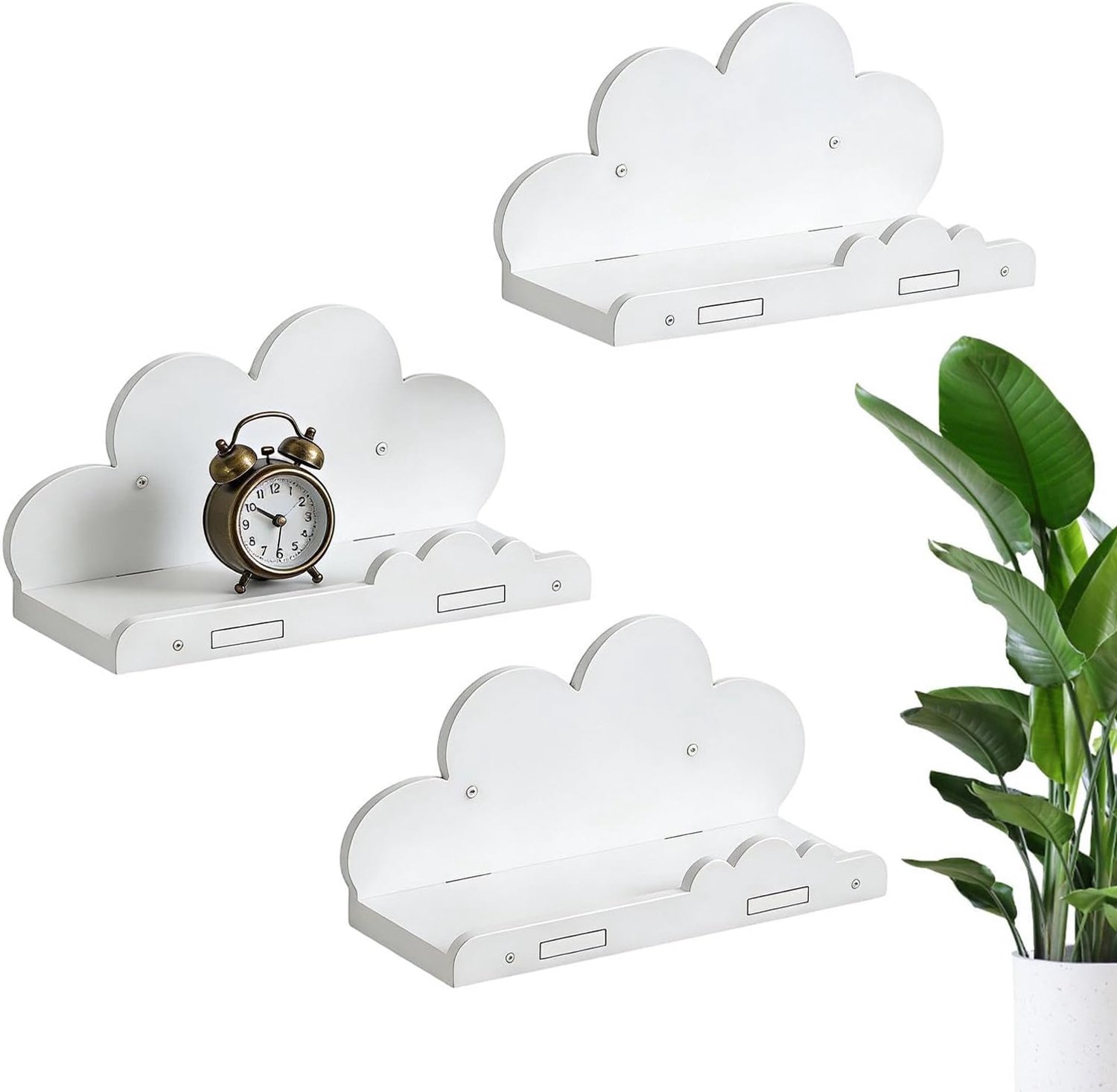 Kinderkamer drijvende planken 3 stuks 29,5x9,4x15cm Cloud Wandmontage Decor