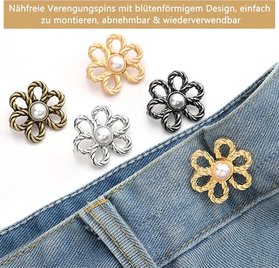 8 stuks broek strakker maken clip, afneembare broekknoop om strak te maken zonder naaien, tailleclip voor jeans, broektailleverkleiner, rok, T-shirt, jas, tas en kledingdecoratie — afbeelding 5
