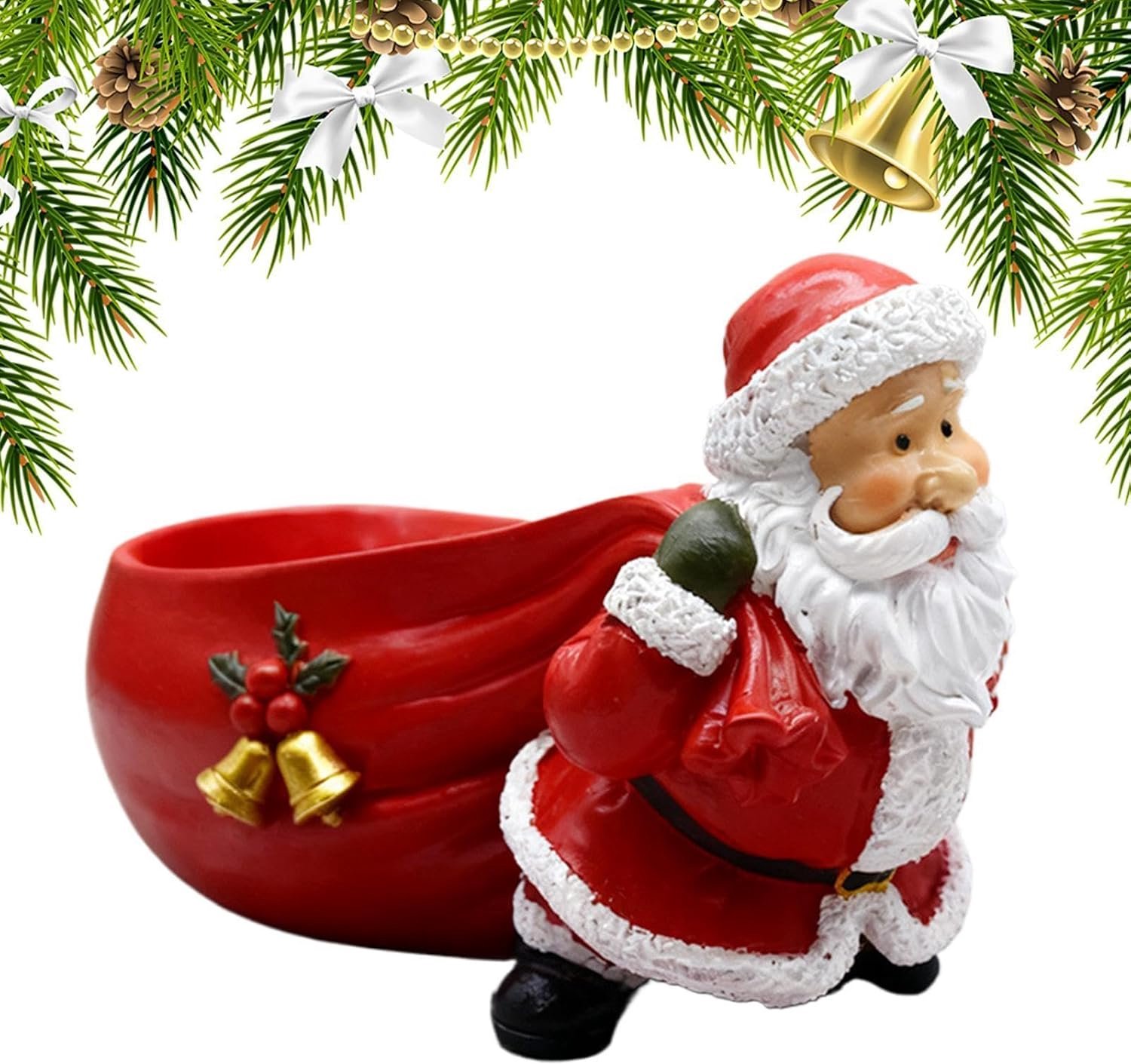 Kunsthars Kerstman Beeldje Met Belletje Leuke Hars Zakvorm