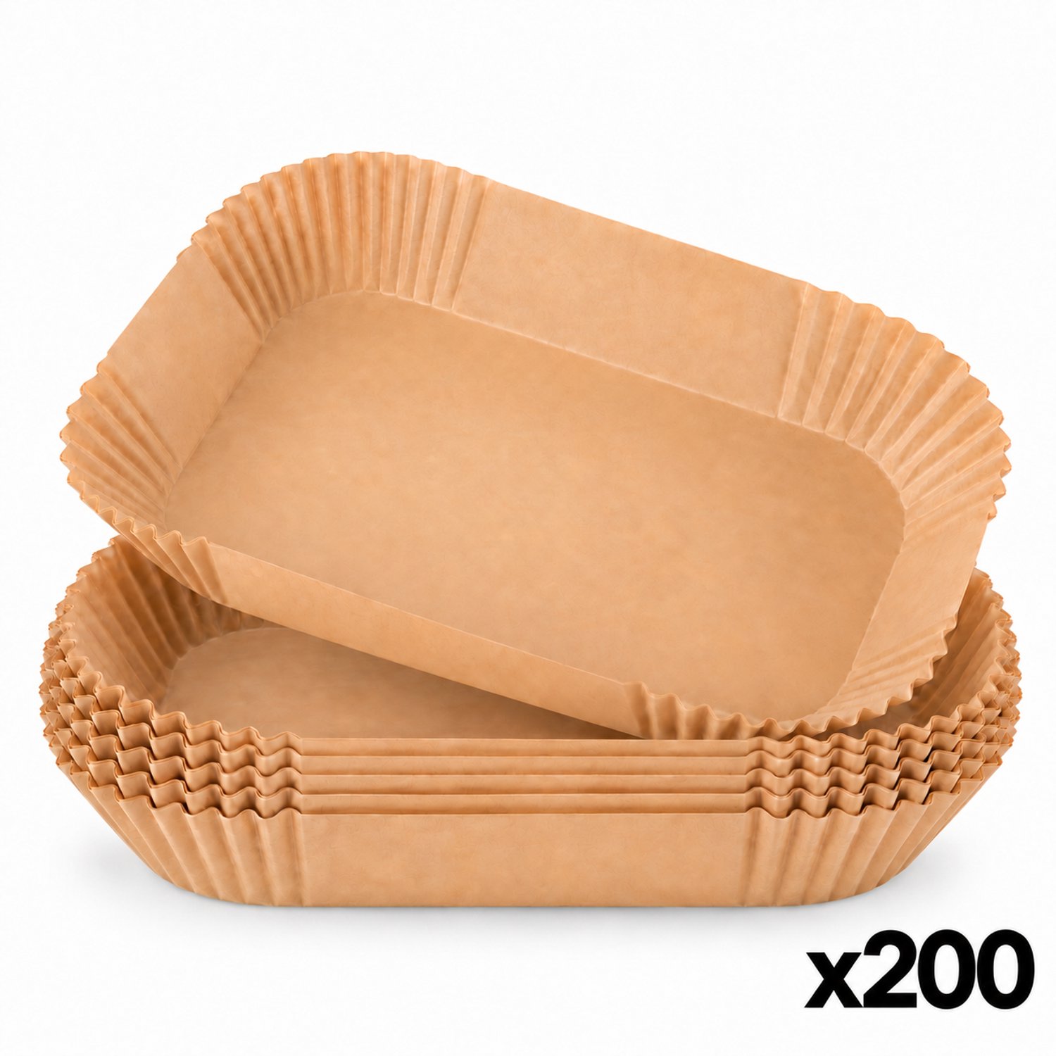 Hauskraft - Airfryer Bakpapier Bakjes - Rechthoek 26x18,5x4 cm - 200 Stuks