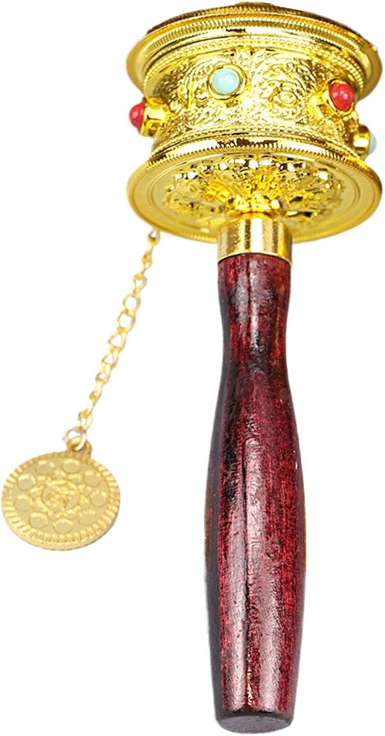 Hand gebedsrad - Tibetaans boeddhistisch gebedswiel, handheld meditatietool, heilige mantra-cilinder, religieus zegen apparaat | Draagbaar instrument voor meditatie, ontspanning, spirituele oefening