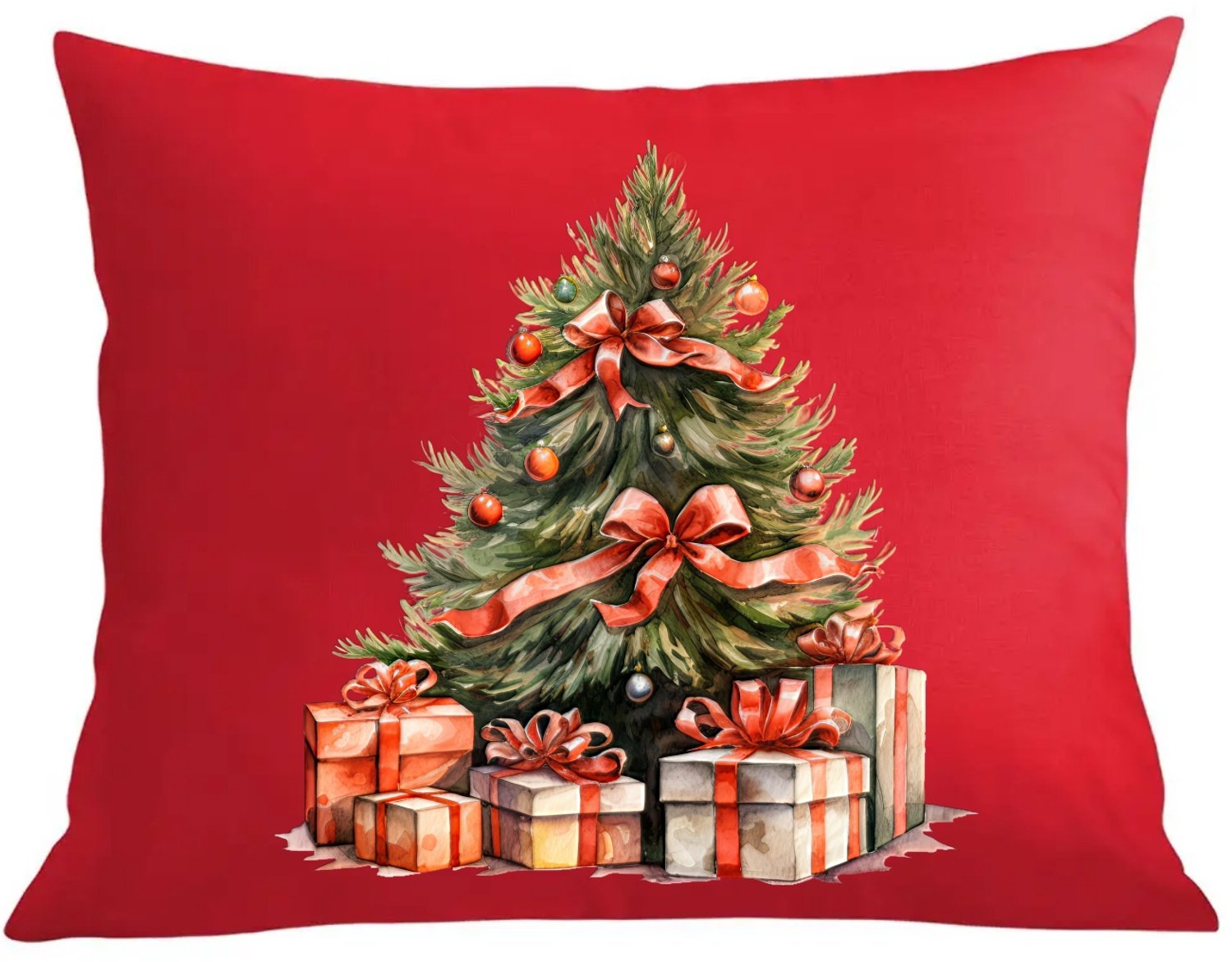 Kerst Kussenhoes met Kerstboom Print - 40x40cm - Katoen