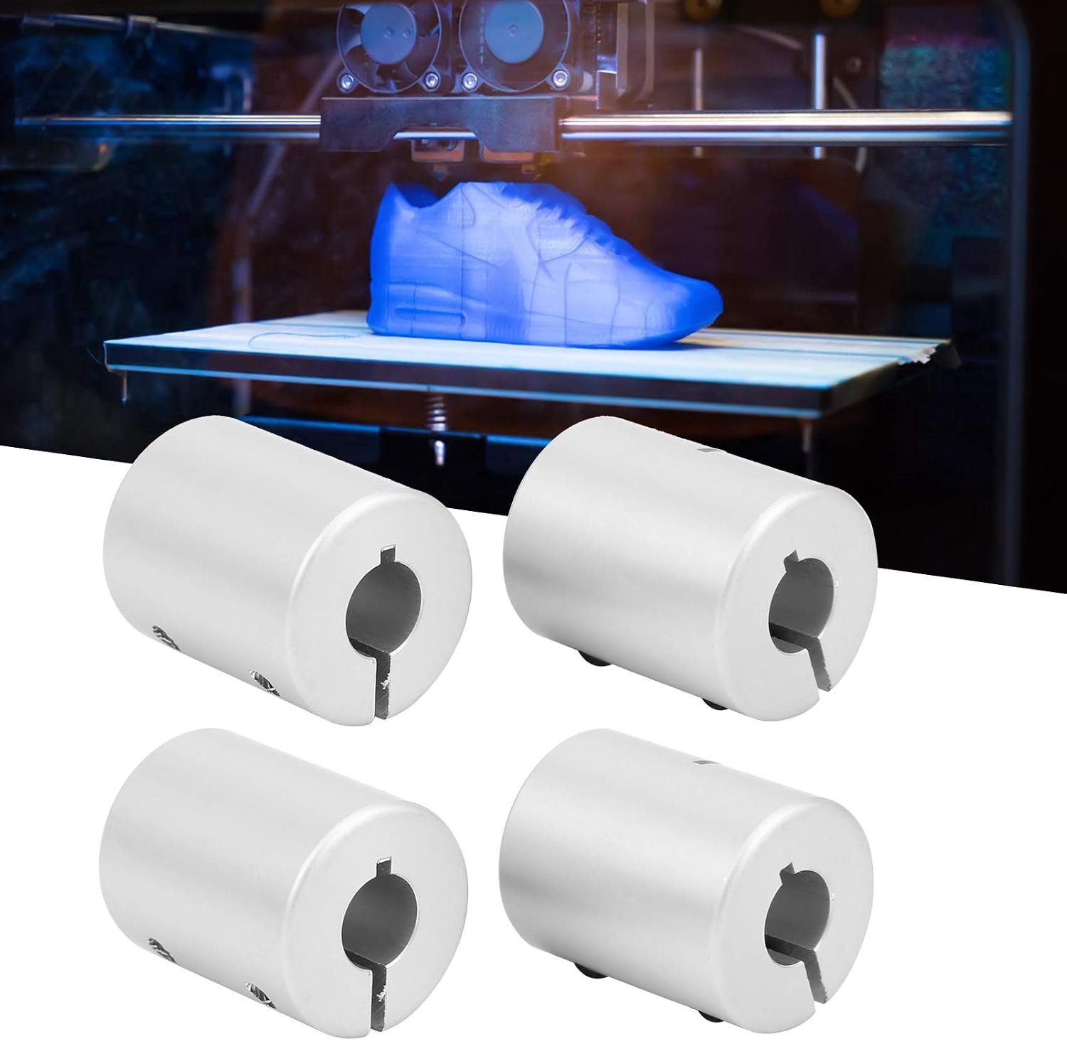 Askoppeling, 4 STUKS stijve aanhaalkoppeling, aluminium koppelingsapparaat van motor graveermachine, 3D-printeraccessoires 8 mm / 20 mm