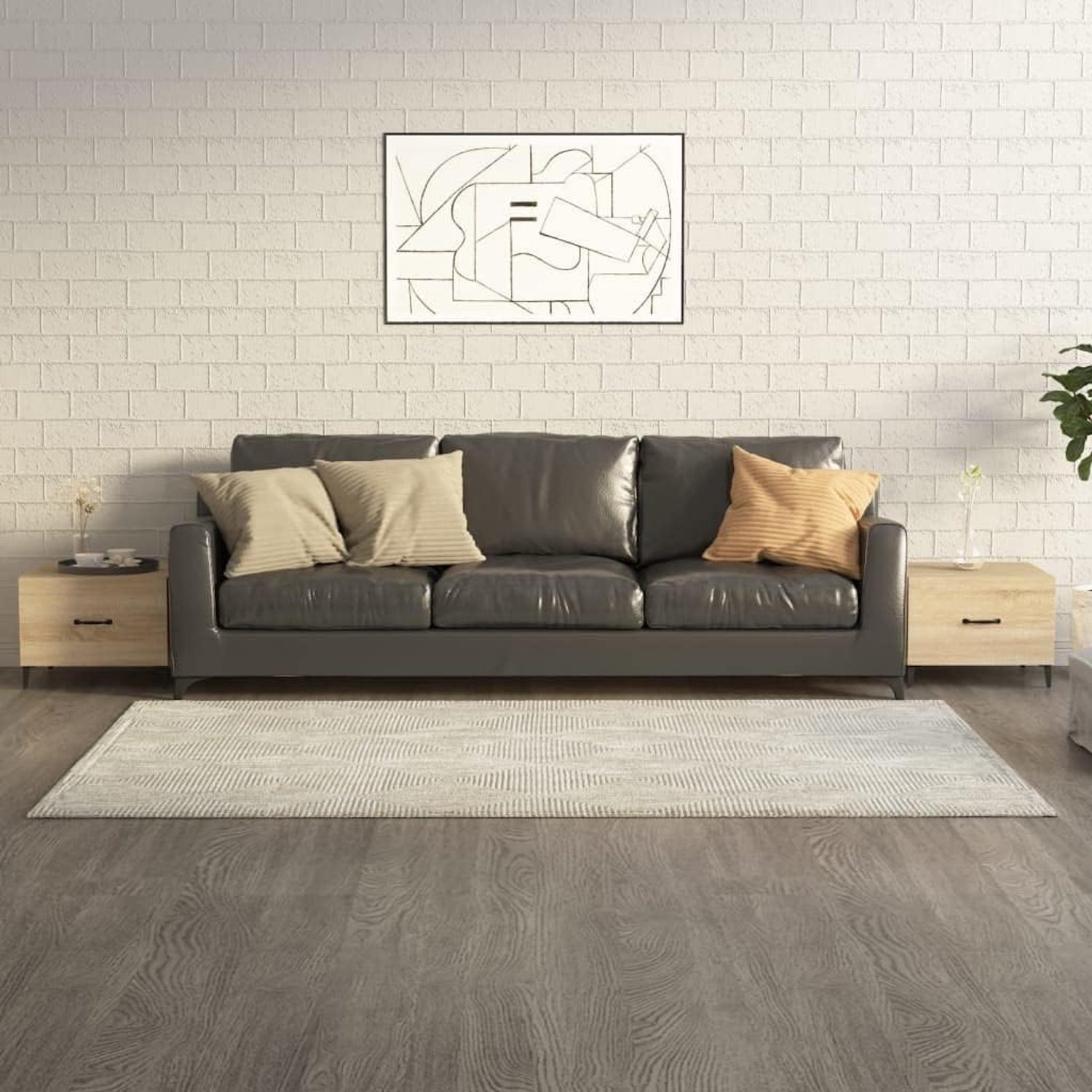 Salontafels met metalen poten 2 stuks Sonoma-eiken 50x50x40 cm hout tafelblad lade opbergruimte woonkamer meubels
