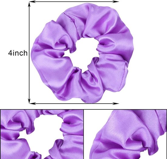 4 stuks haarelastiekjes, elastische haarbanden, zachte scrunchies, haarringen, herbruikbare elastieken, voor paardenstaart, lang haar of dikke krullende meisjes en dames, haaraccessoires, diep — afbeelding 4