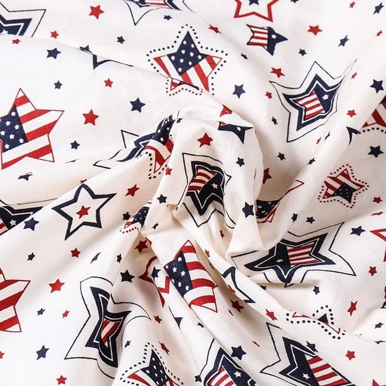 7 stuks Star Stripe Serie Patchwork stoffen pakket katoen 50 x 50 cm katoenen stoffen stoffenbundel stofpakket stoffreste naaistoffen DIY knutselen naaien quilten katoenen doek Star Stripe — afbeelding 4