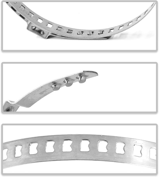10 stuks universele askruisgewricht-manchet klemmen, 5 groot, 5 klein, Axle CV Joint-Boot-klemmen kit, slangklemmen gereedschap, 20mm tot 120mm klemschelle oorklem, roestvrij staal CV slangklemmen set — afbeelding 5