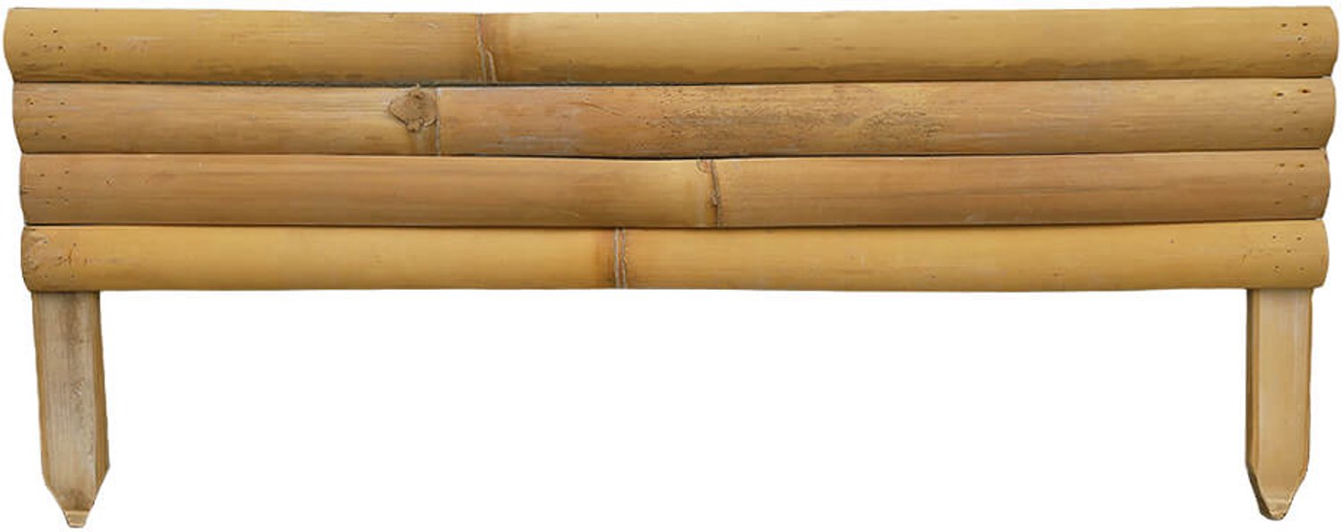 Bamboebaas® bamboe borderrand - 90x35 cm - Naturel - Natuurlijk borderhekje - Insteekomheining voor perkranden - Duurzaam bamboe