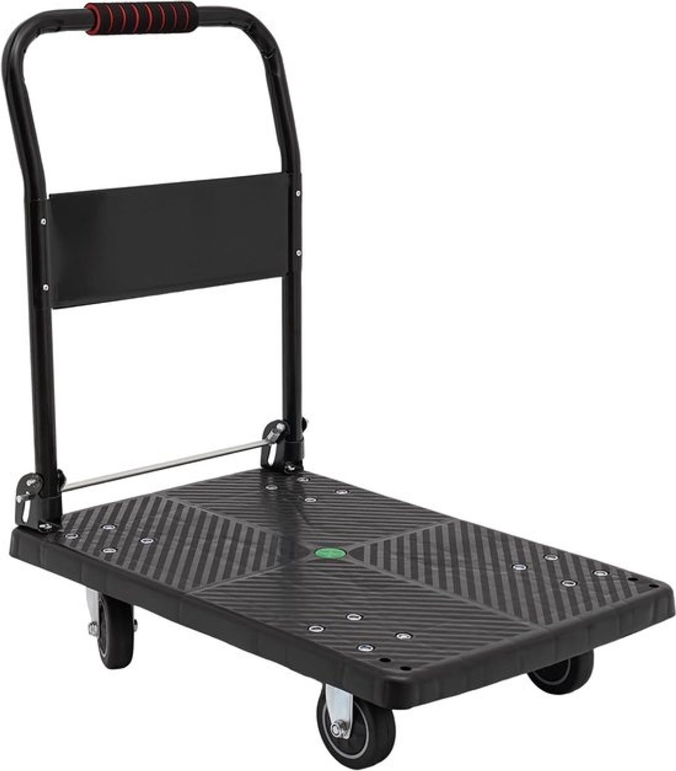 Inklapbare platformwagen - Transportwagen - Rolwagen - Voor zware goederen - Verplaatsen - Stille TPR-wielen - 150 kg laadvermogen - Zwart