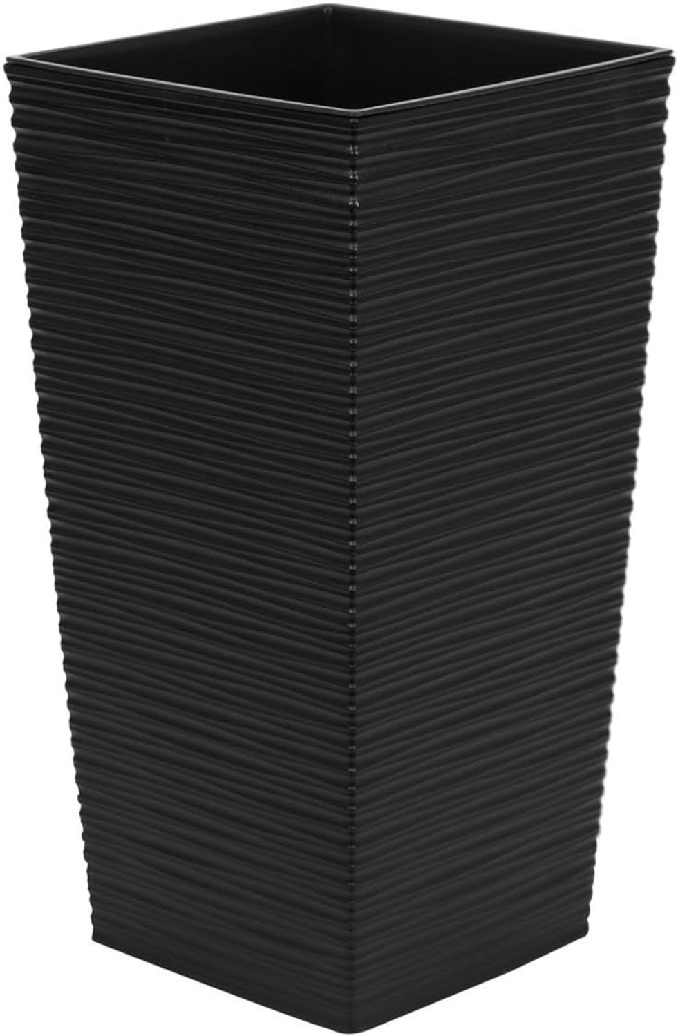 Zwarte hooggebogen plastic bloempot Finezja 57 cm hoogte met binnenvoering