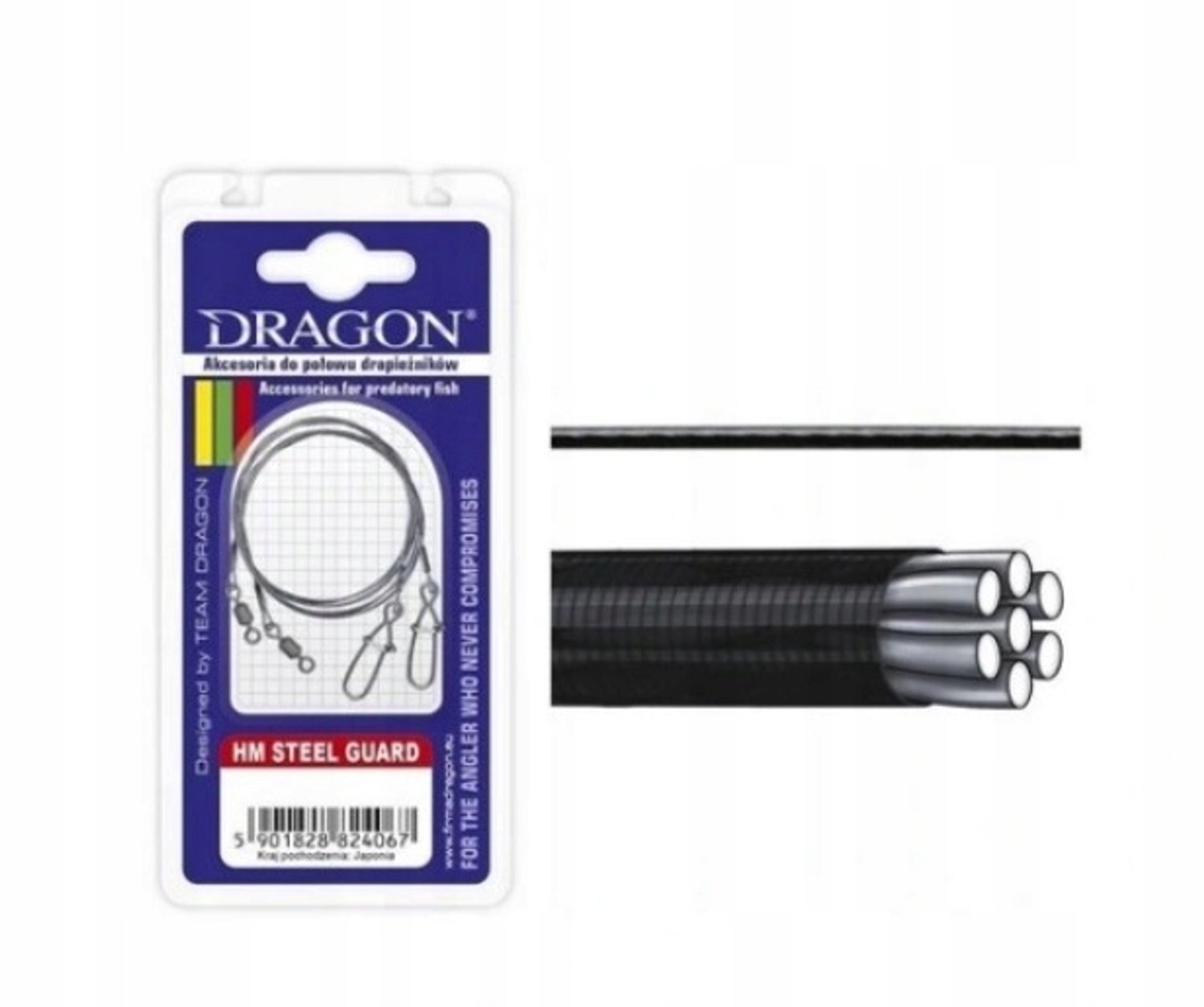 Dragon Steel Guard Carbon Onderlijnen 35cm 5kg 2 stuks