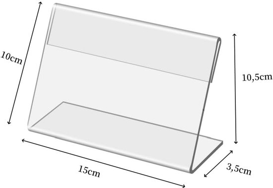 10 stuks etikettenhouder, 10 x 15 cm, transparante etikettenhouders van acryl, prijskaarten, labelhouders in winkels en supermarkten — afbeelding 4