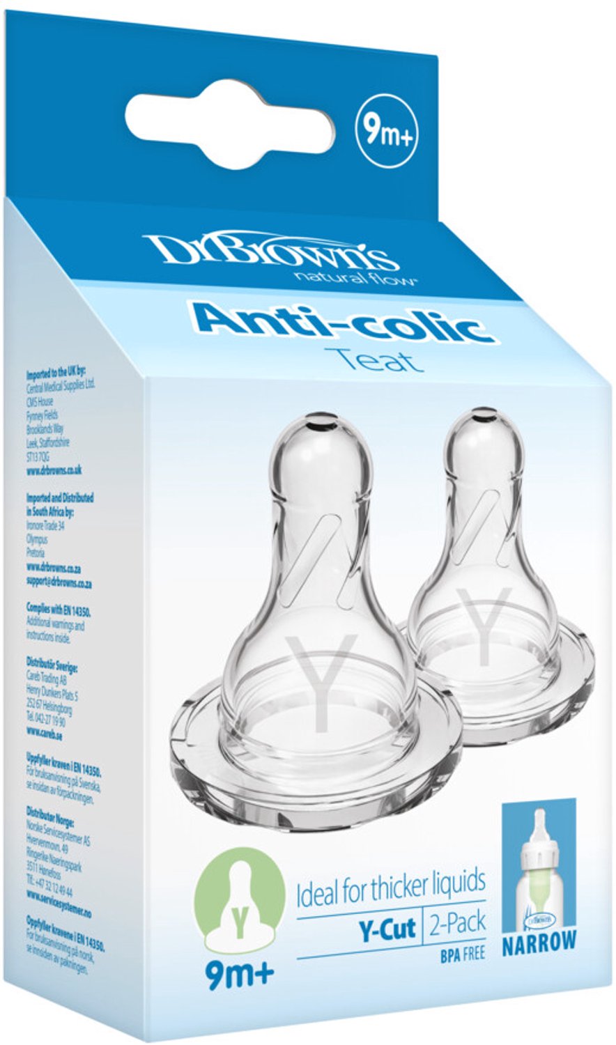 Dr. Brown's Options+ Flesspeen - Y-speen - Smalle halsfles - 2 stuks van Dr. Brown's — afbeelding 5