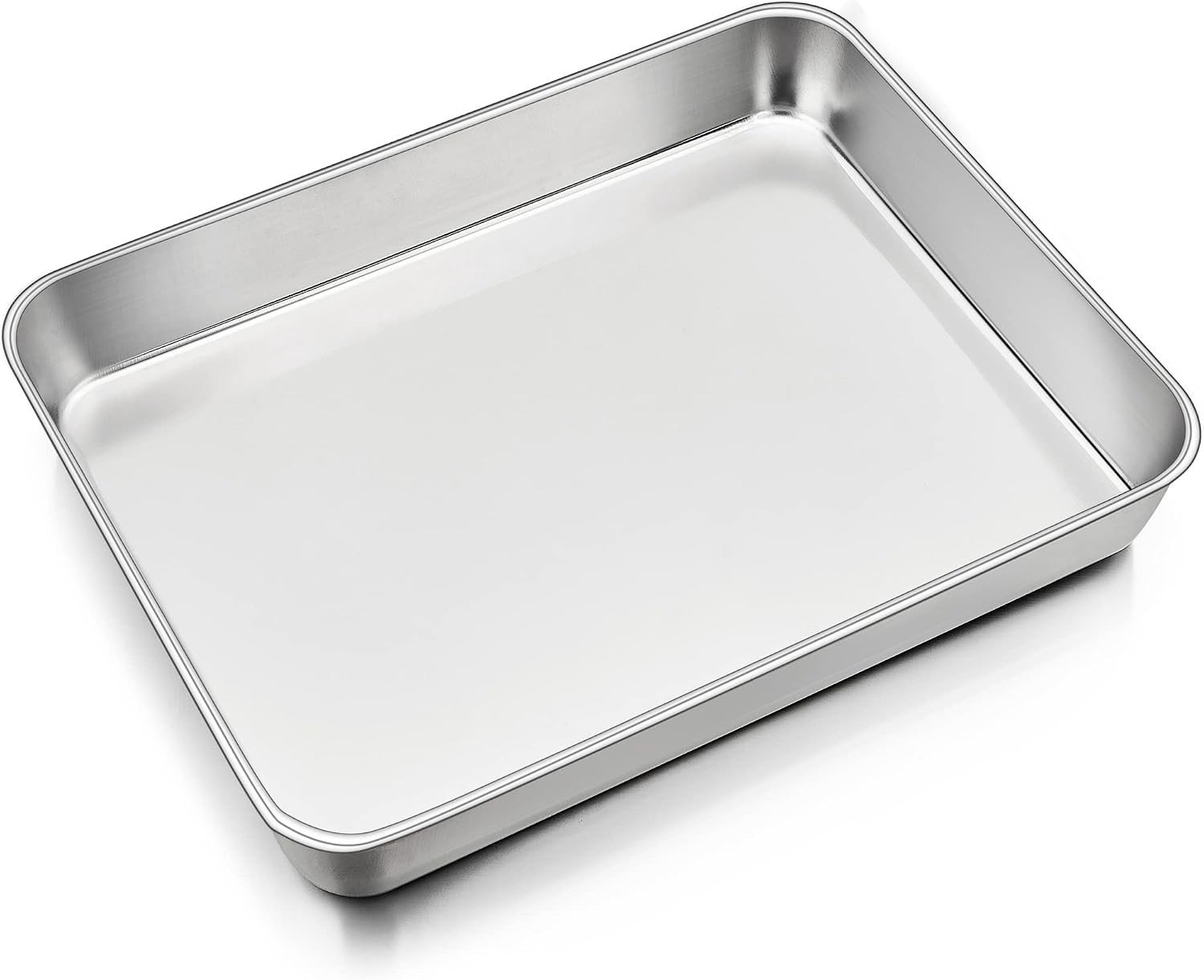 RVS Bakplaat voor Oven, Rectangulaire Casserole, 31x24x5cm, Diepe Bakvorm voor Taarten, Roosteren en Serveren, Vaatwasserbestendig en Gezond Gebruik