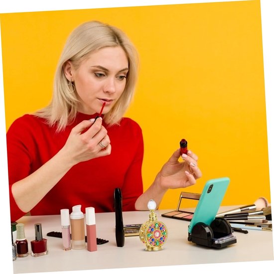 Vintage Parfumflesje met Gouden Druppelaar Retro Cosmetische Voor Essentiële Oliën Leeg Navulbaar Lekvrij Lichtgewicht Elegant Voor Thuis — afbeelding 5