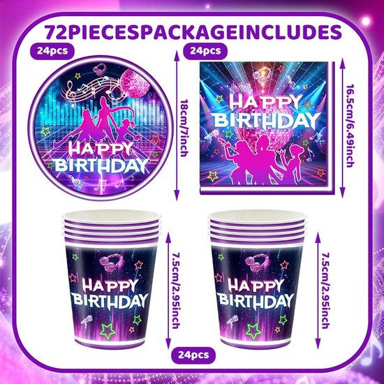 72 stuks K Pop Verjaardag Decoratieset, Verjaardagsfeestje Decoratieset, K-Pop-Thema Verjaardagsfeestdecoraties, VerjaardagsdecoratiesK Pop Party, Kartonnen Plaat Servet, Verjaardagsfeestje Set-24 — afbeelding 4