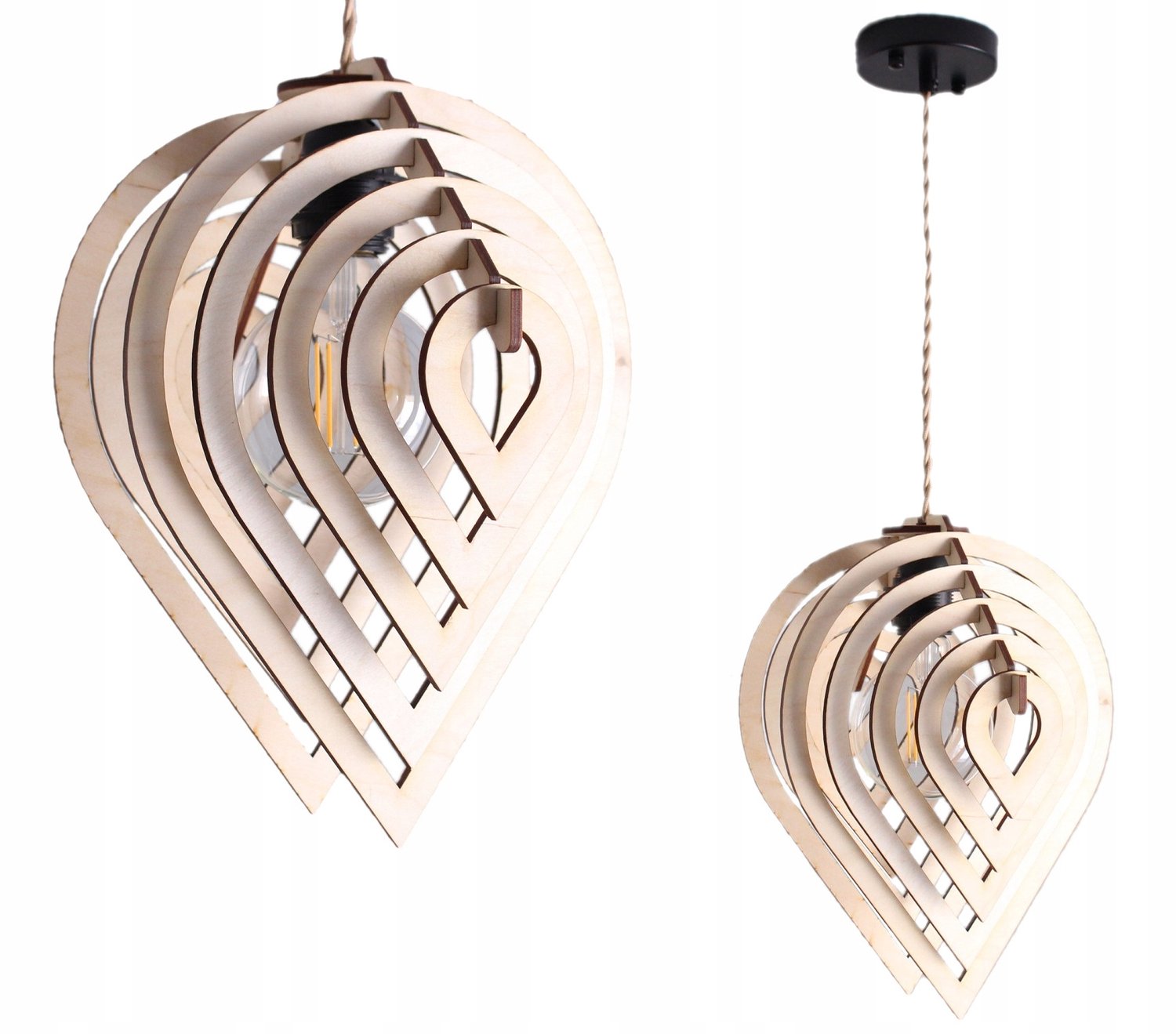 Merلوze Houten Druppel Lamp - E27 Fitting