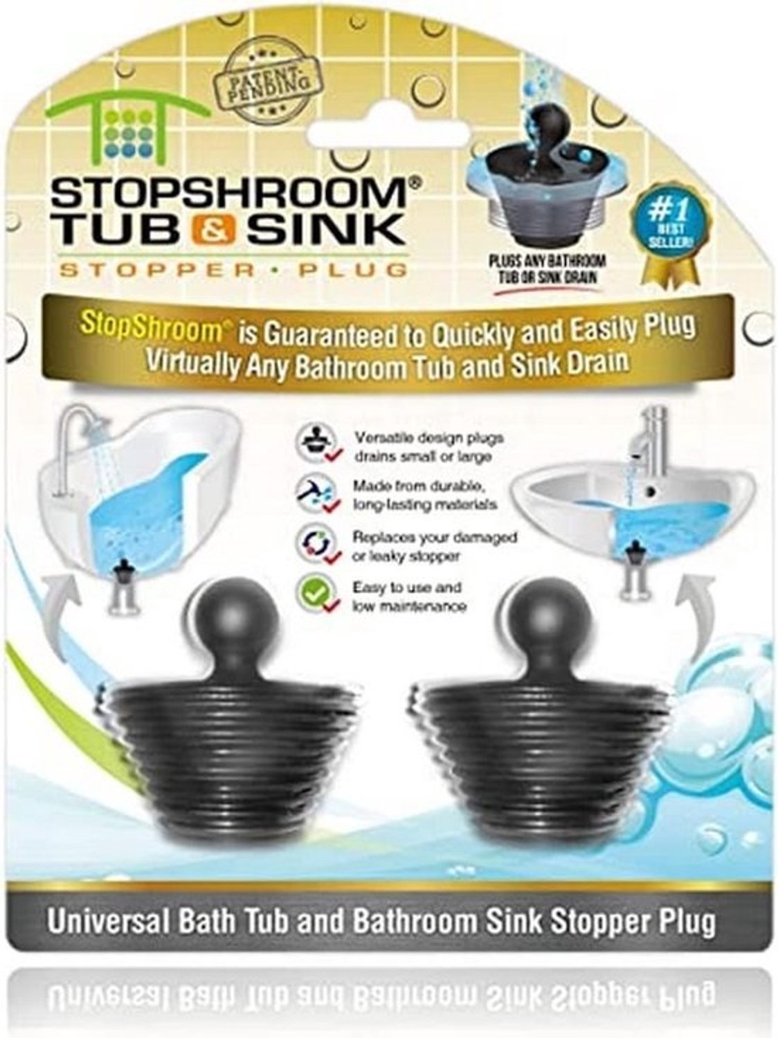 Set van 2 universele doucheputstoppers / wastafelstoppers - voor bad en wastafel