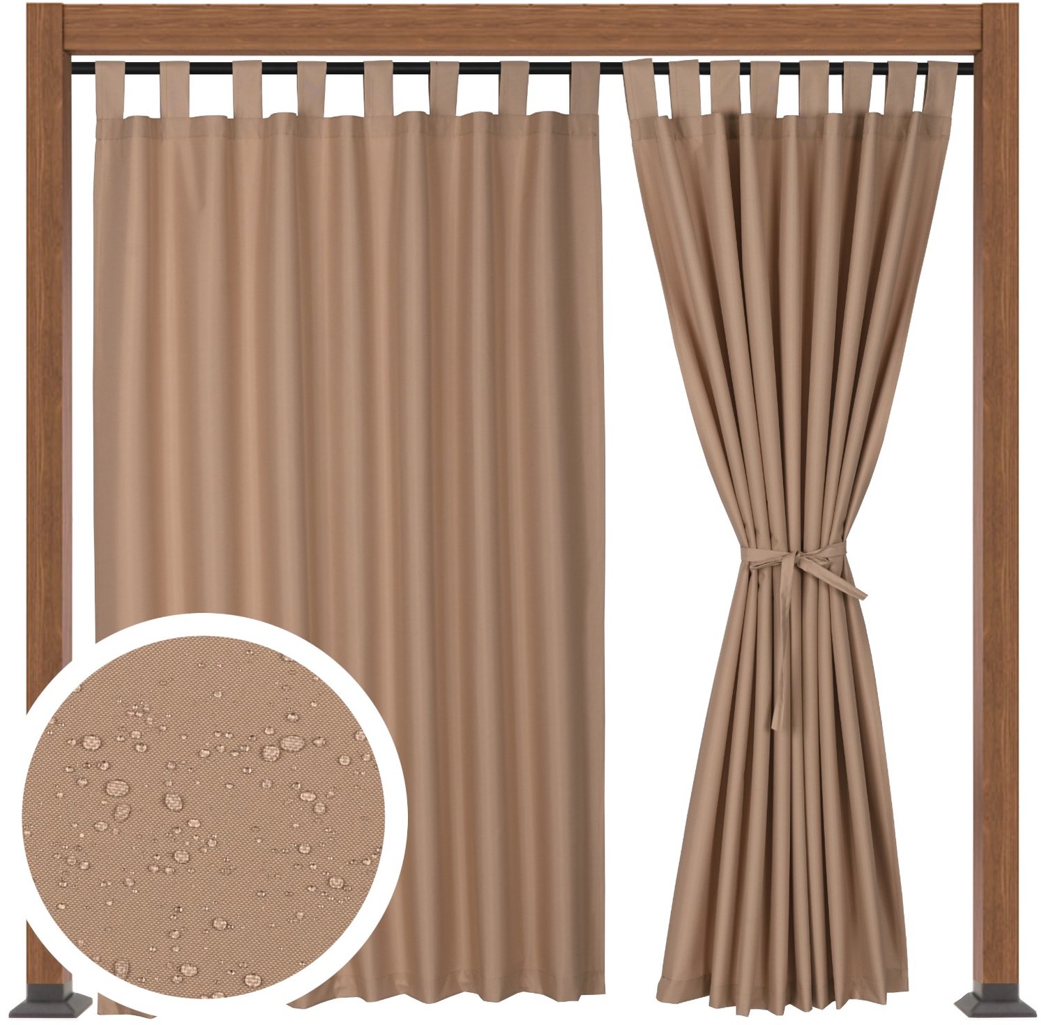 Beige Terrasgordijn 155x200 cm - Waterdicht & UV-bestendig
