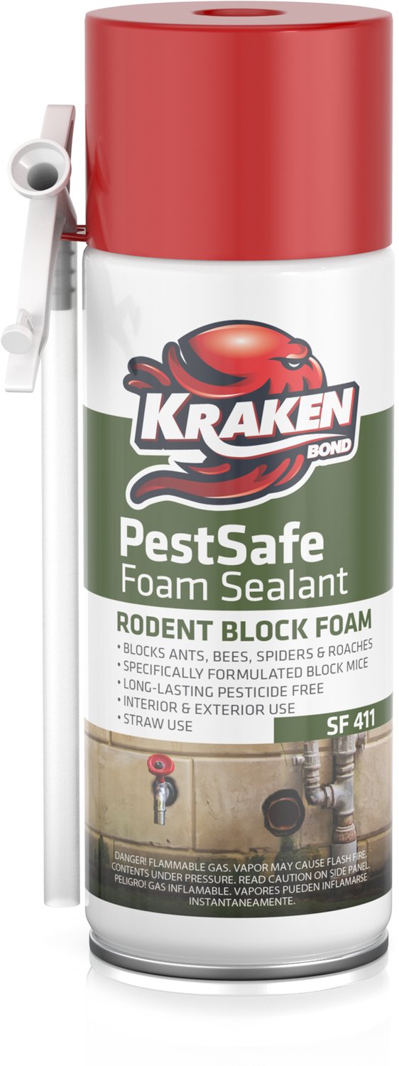 Kraken Bond Pest Safe PU Schuim – Ongediertewerend Isolatieschuim tegen Muizen & Insecten – Voor Kieren en Gaten – Binnen & Buiten – 340 g