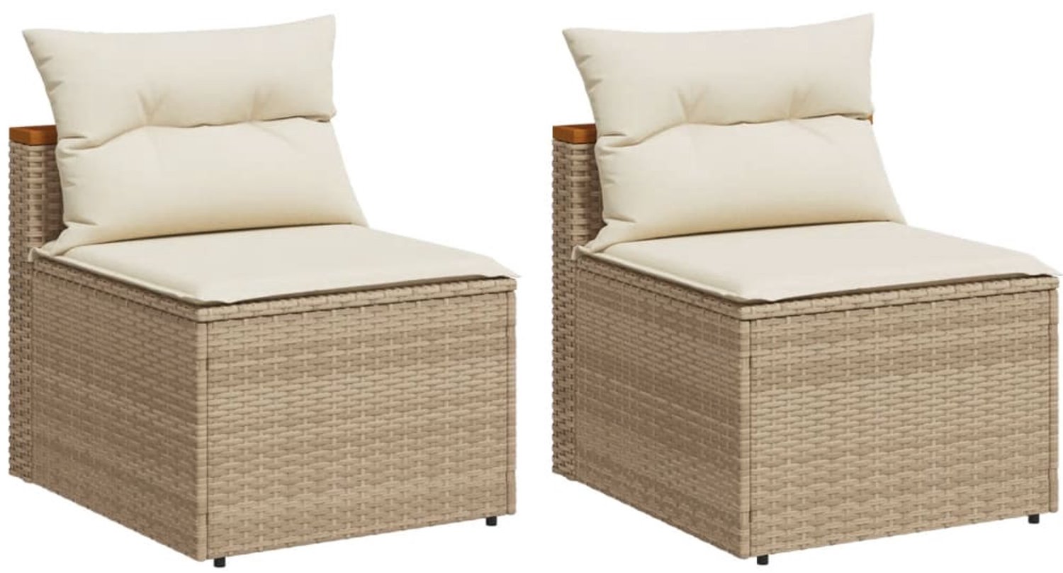 2x Modulaire Loungestoel Tuinmeubelen - Beige Technorattan