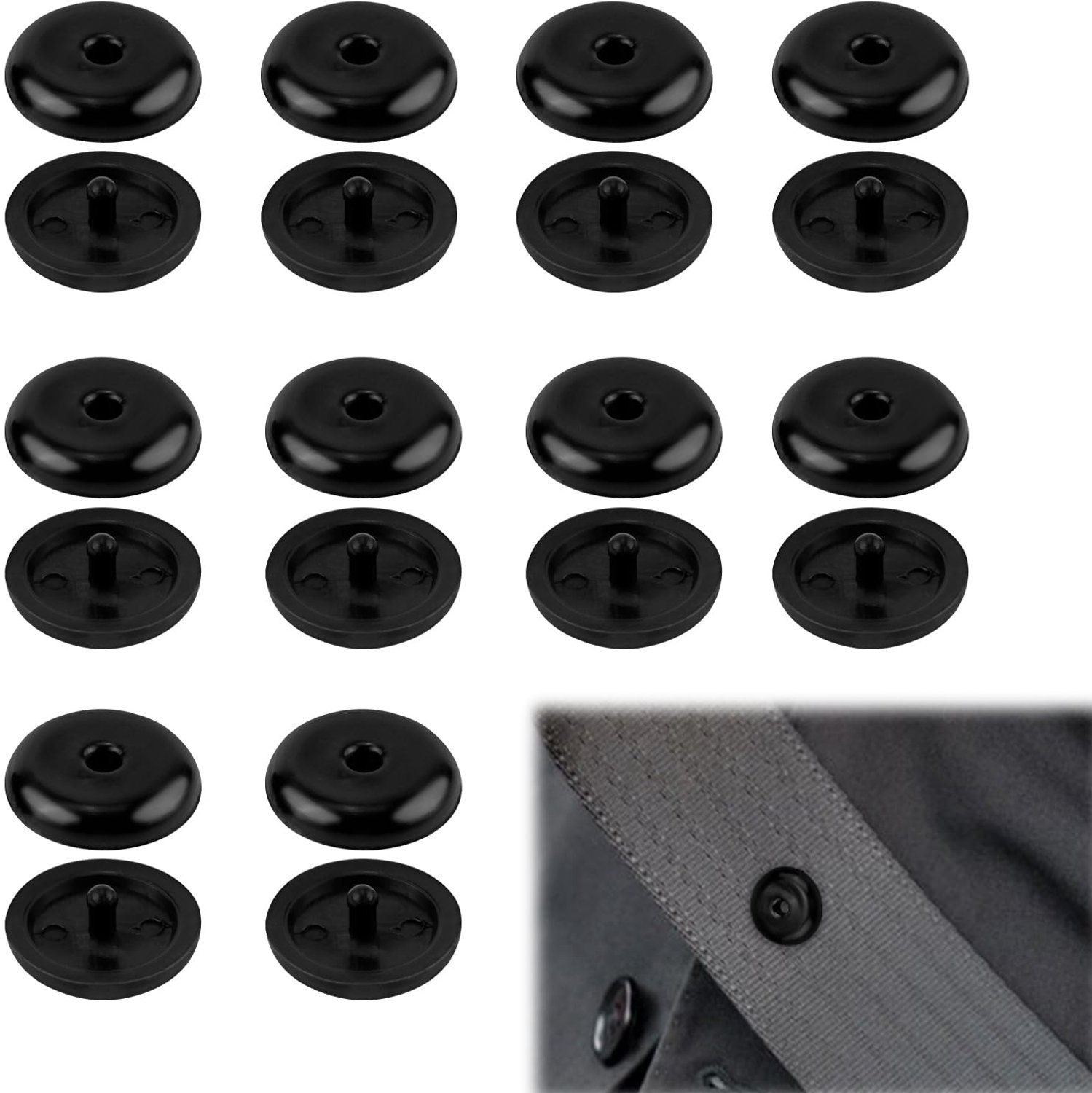 10 paar veiligheidsgordelstoppers voor auto, van ABS-kunststof, universeel, voor alle soorten auto's, SUV's en vrachtwagens (zwart)