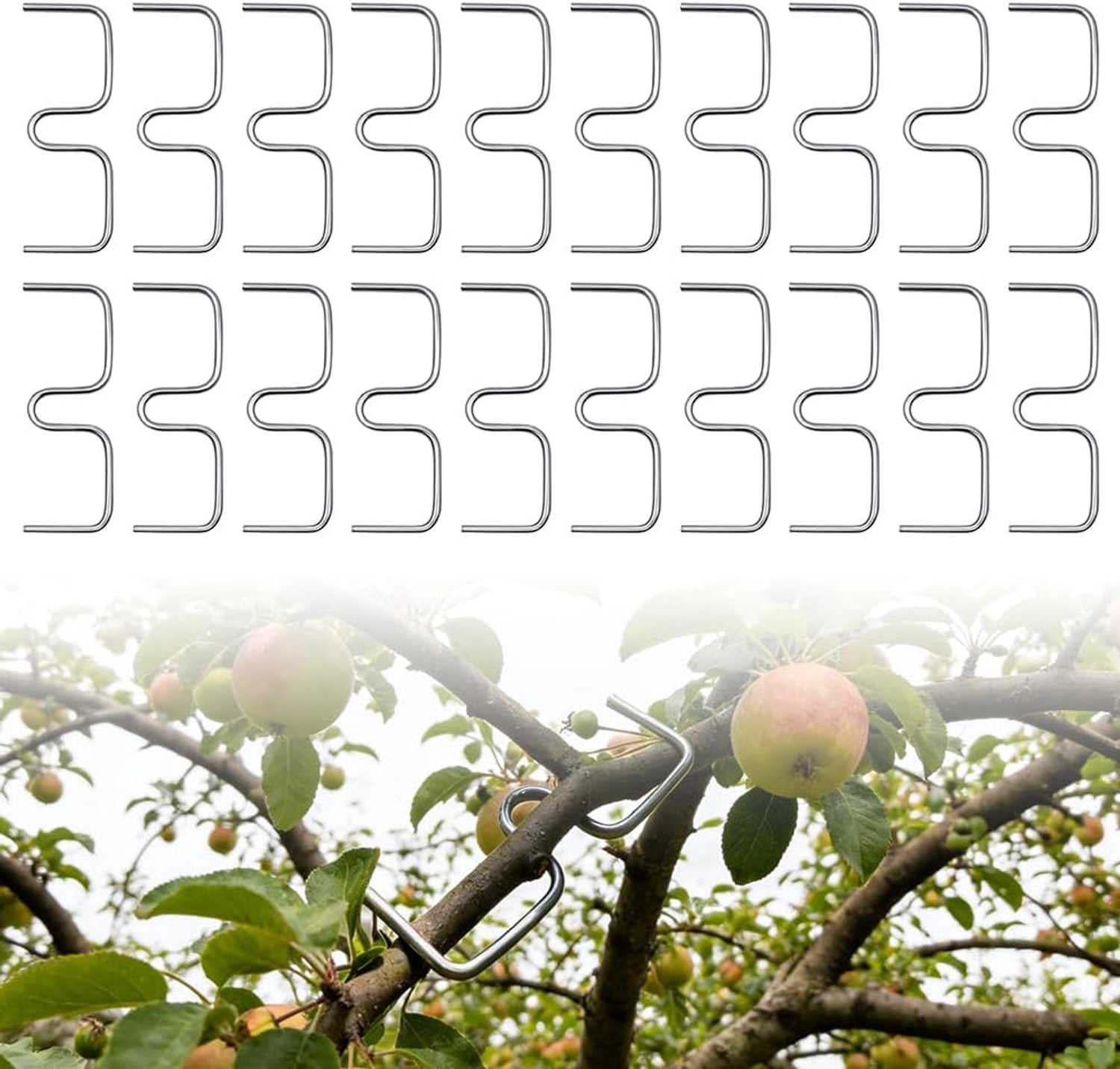 SnelShoppen - 20 Stuks Takkenschakelaar voor Fruitbomen, 10 cm Takkenklemmen, M-vormige Takspreider van Metaal, Ideaal voor Tuinieren en Plantenverzor