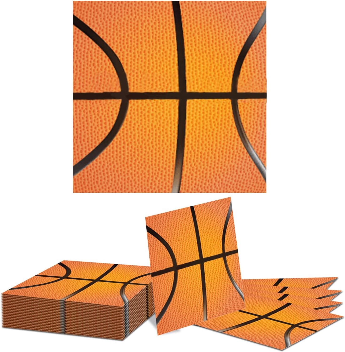 20 Pcs Basketball Napkins 13 x 13 Inch Basketball Paper Napkins Basketball Pattern Napkins for Basketball Party - ShopVlot