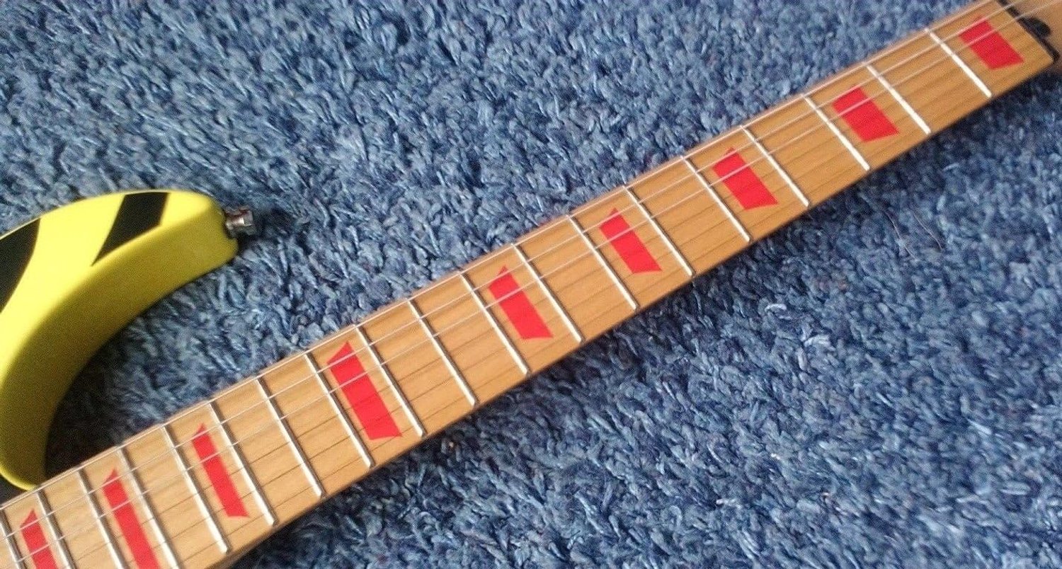 Blokken LP Trapezium Rode Fret Markers Stickers Inleg Guitarra & Bas Pegatinas Diapason