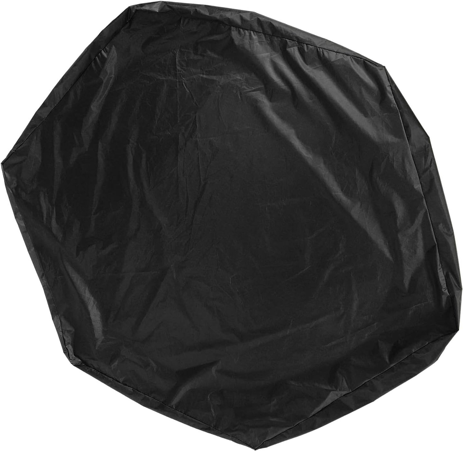 aqxreight Zeshoekige Zandbakafdekking Zonnescherm met Trekkoord PVC Polyester voor Buitenzandbak, Tuin, Zwembad en Strandspeelgoedbescherming (BLACK)