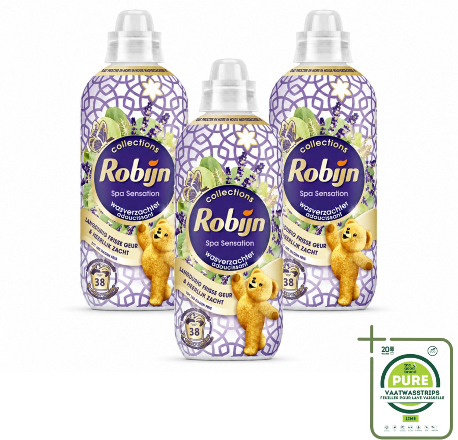 3 x Robijn – Wasverzachter – Intense Spa Sensation – 765 ml - Grootverpakking - Vaatwasstrips - Wasverzachter - Eucalyptus - Lavendel - Wasgeur - Kleding Verzorgen