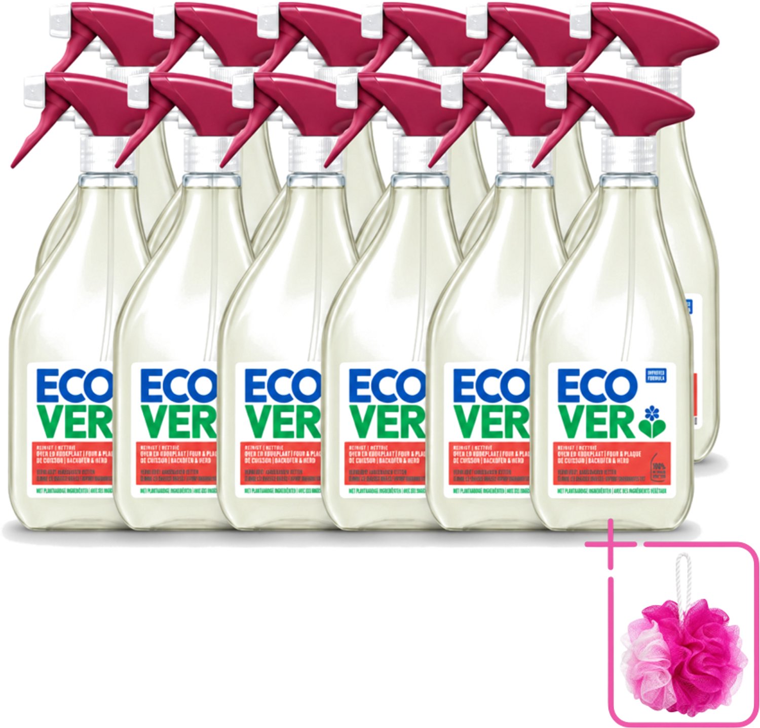 12 x Ecover - Oven- & Kookplaatreiniger - Power Cleaner - 500 ml - Bulkverpakking - Oven reinigen - Douchemop - Kookplaat reinigen