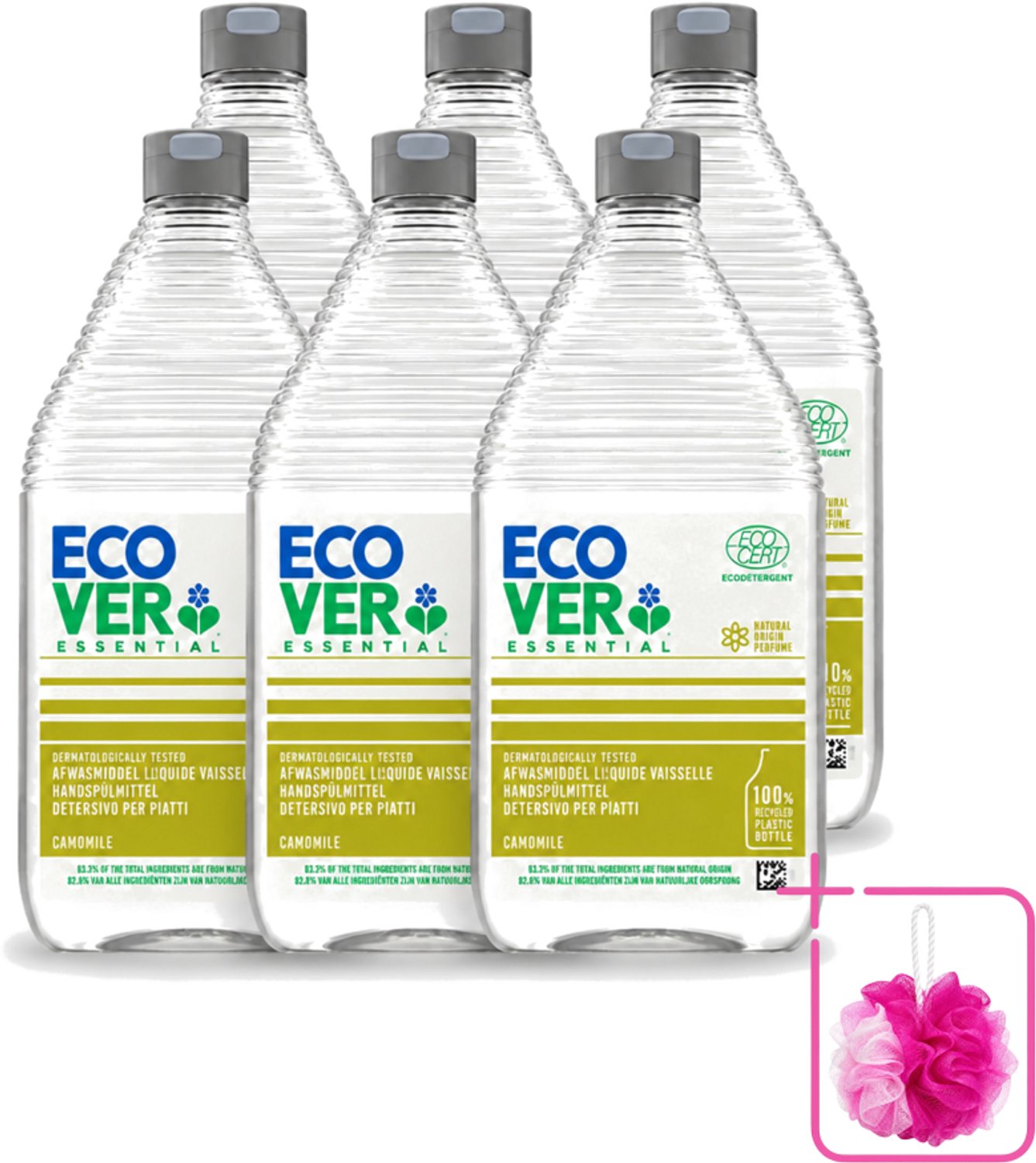 6 x Ecover - Afwasmiddel Essential - Kamille - 950 ml - Bulkverpakking - Afwasmiddel kamille - Plantaardig afwasmiddel