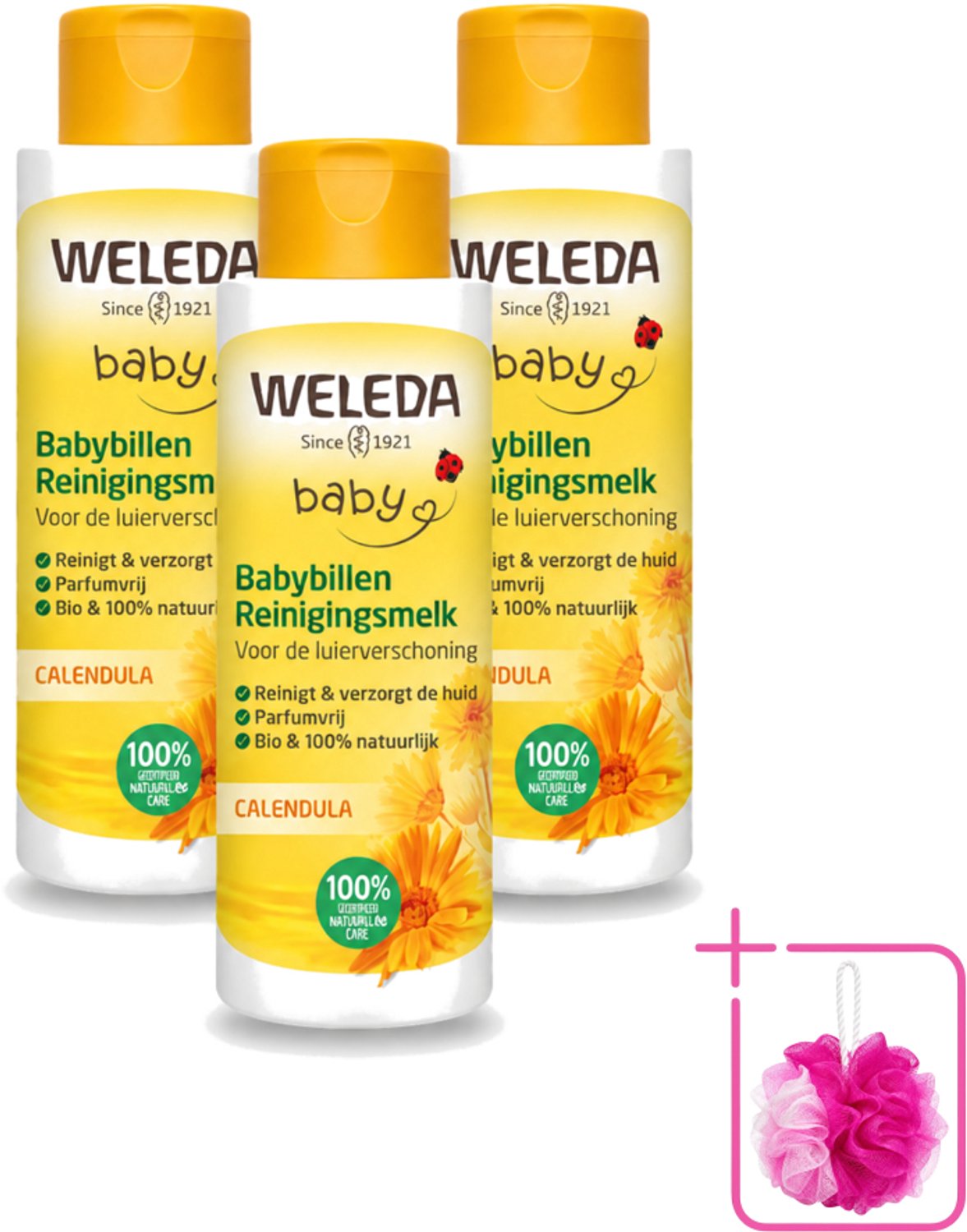 3 x WELEDA - Reinigingsmelk - Babybillen Calendula - 400 ml - Bulkverpakking - Babybillen reinigen - Natuurlijke babyverzorging