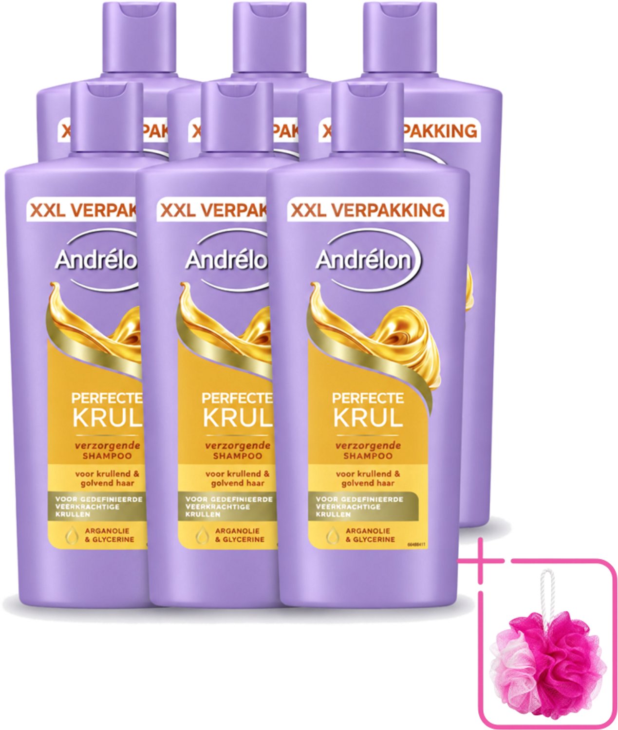 6 x Andrélon – Shampoo – Perfecte Krul – 685 ml - Bulkverpakking - Douchegel - Douchemop - Huidverzorging